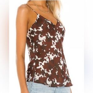 Cami NYC Small Brown/Cream SILK the RAINE Georgette Bovine camisole